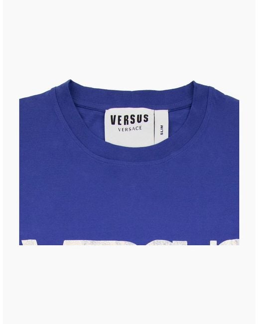 Versus  Blue Versace Versus Logo Printed T Shirt Royal for men
