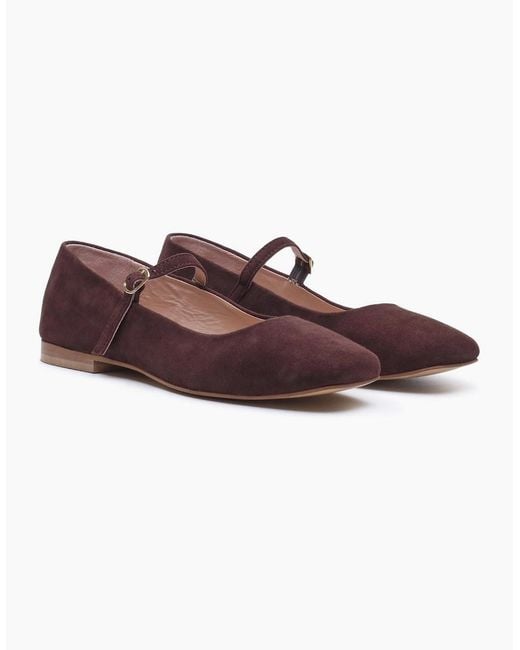 Hush Puppies Purple Pasha Suede Chocolate Flats