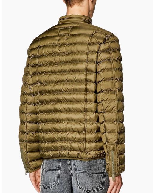 DIESEL Green Plain Padded Jacket for men