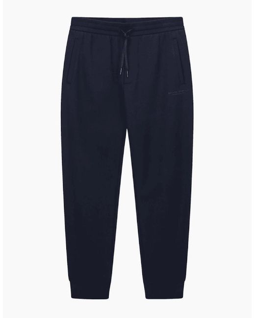 ARMANI EXCHANGE Blue Cotton Tonal Logo Zip Hooded Tracksuit for men