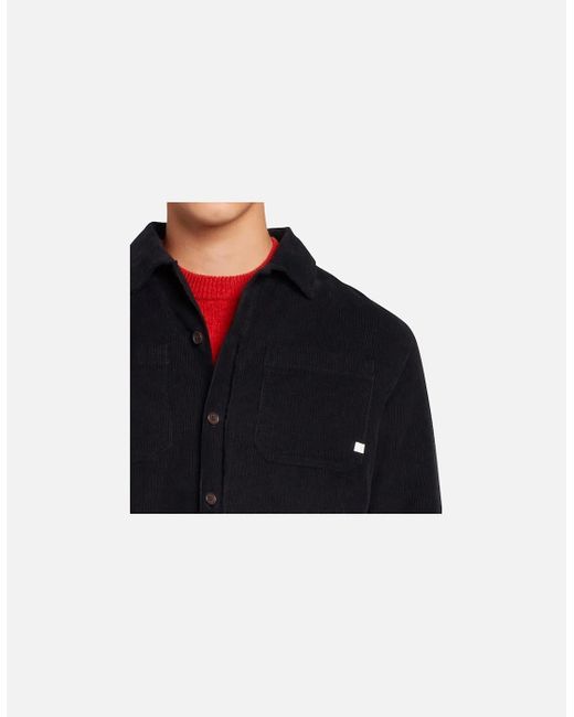 Farah Blue Hunter Quilted Corduroy Overshirt for men