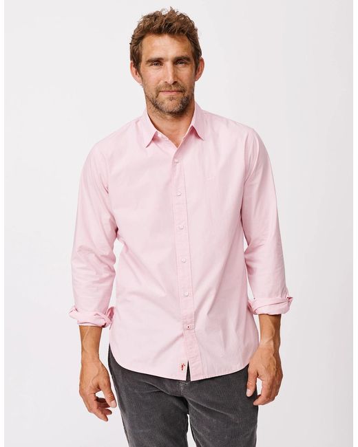 aubi Pink Chase Poplin Shirt for men