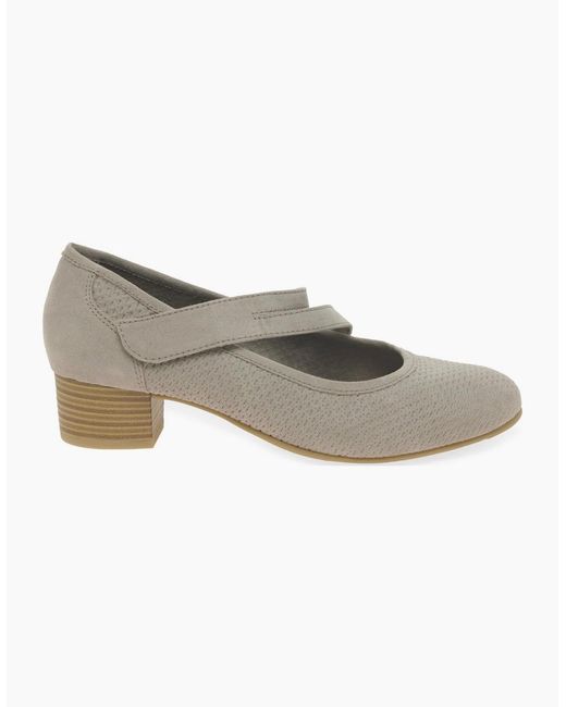 Softline Gray Elizabeth Mary Jane Court Shoes