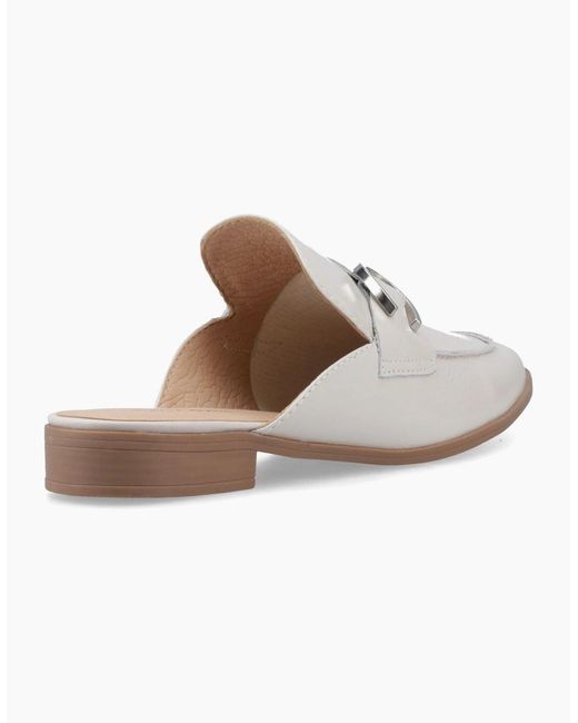 Hush Puppies White Calla Leather Ivory Mules