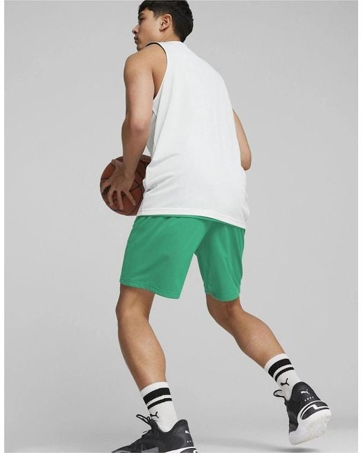 PUMA Green Hoops Team Reverse Practice Performance Basketball Jersey for men