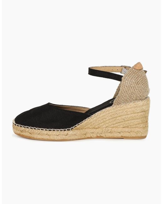 Toni Pons Black Caldes Wedge Heel Espadrille Sandals