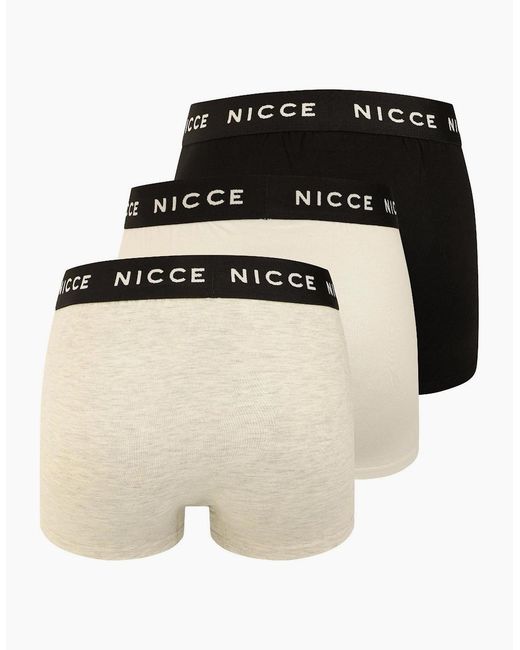 Nicce London Black Lurzem 3 Pack Boxers for men
