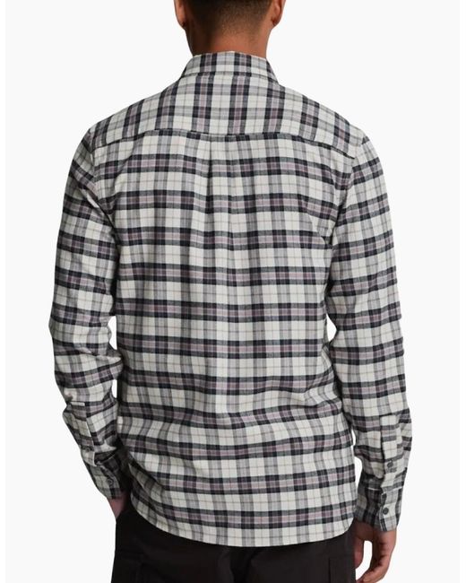 Lyle & Scott White Lyle & Scott Check Flannel Long Sleeve Shirt for men
