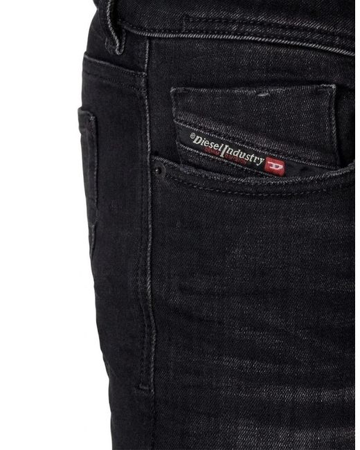 DIESEL Blue Sleenker Destroyed Reinforced Denim Skinny Jeans for men