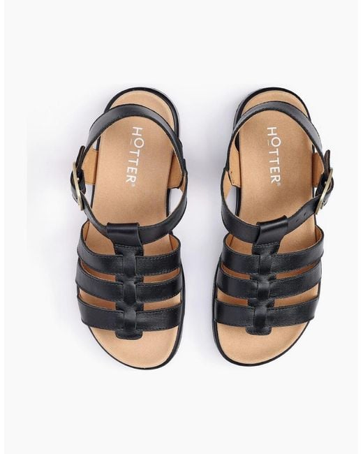 Hotter Black Alanya Sandals
