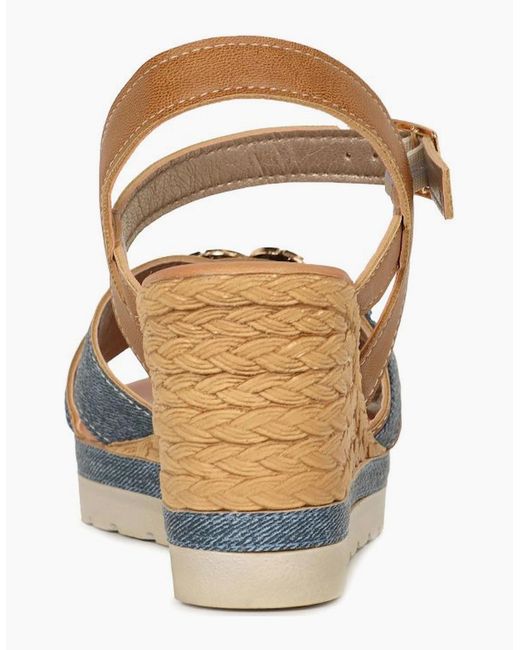 Lotus Brown Solena Wedge Heel Sandals