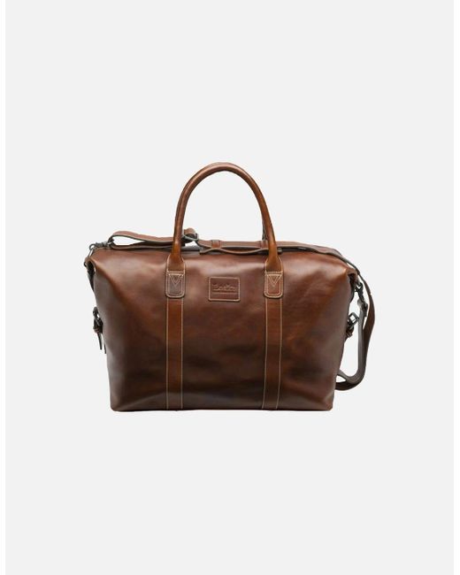 Loake Brown Balmoral Leather Weekend Bag for men