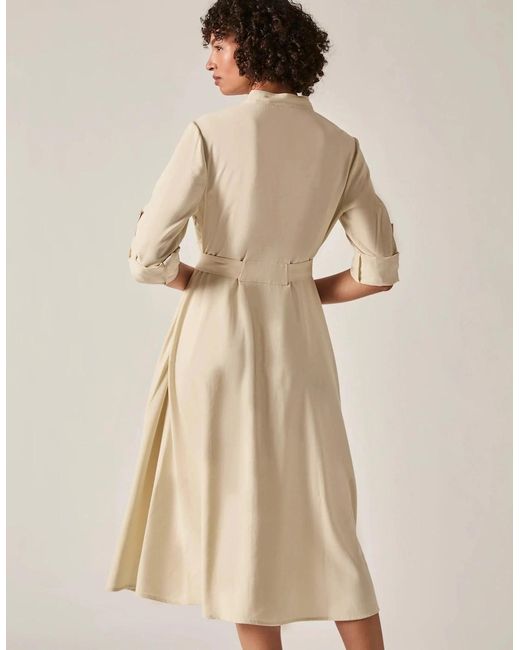 James Lakeland Natural Cream Tie-Waist Midi Dress