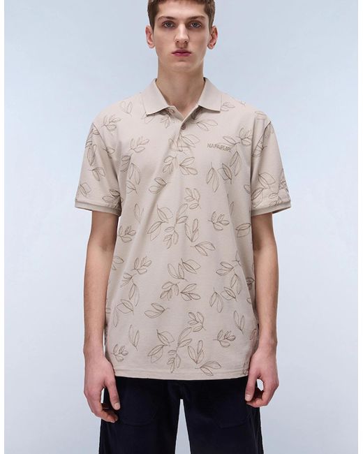 Napapijri Natural Brolio Short Sleeve Polo Shirt for men