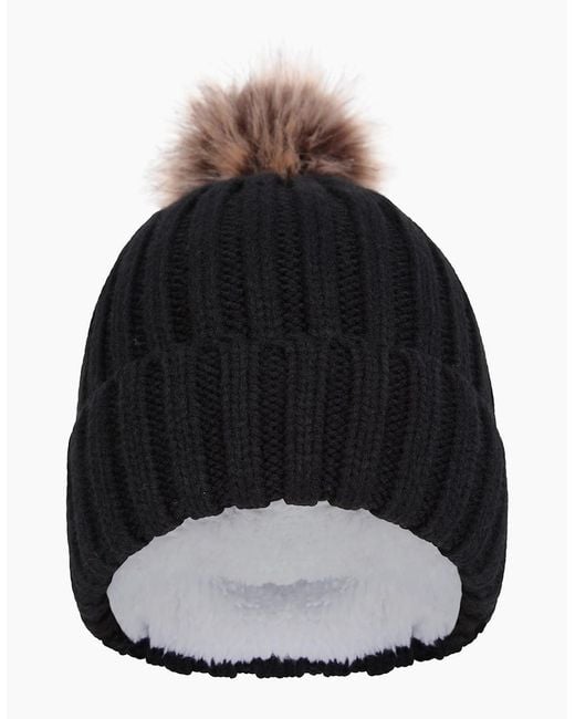 Mountain Warehouse Black Ladies Geneva Borg Lined Beanie