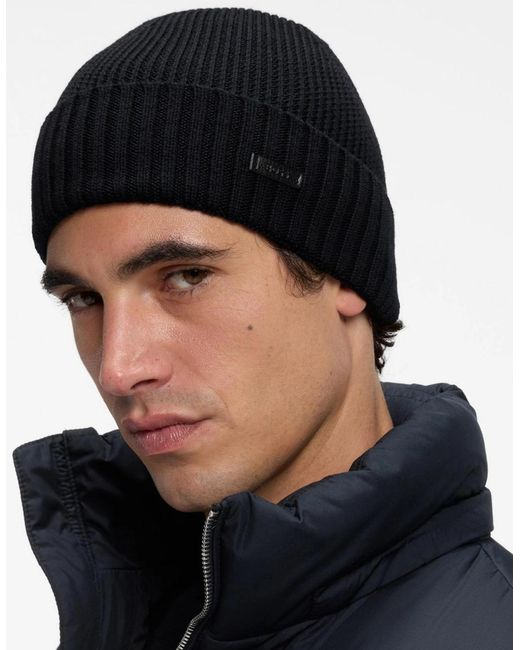 Boss Black Fati Virgin Wool Beanie for men