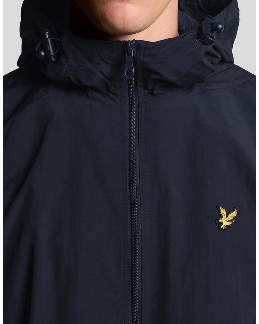 Lyle & Scott Blue Water Resistant Hooded Jacket for men