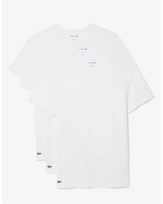 Lacoste White 3-Pack Plain T for men