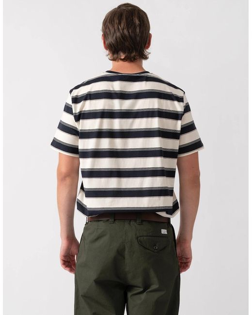 Fred Perry White Fine Stripe T-Shirt for men