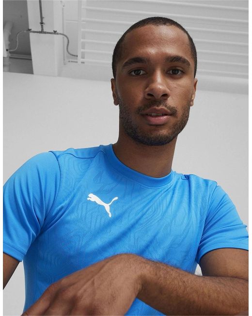 PUMA Blue Teamfinal Training Short Sleeve Performance T-Shirt for men