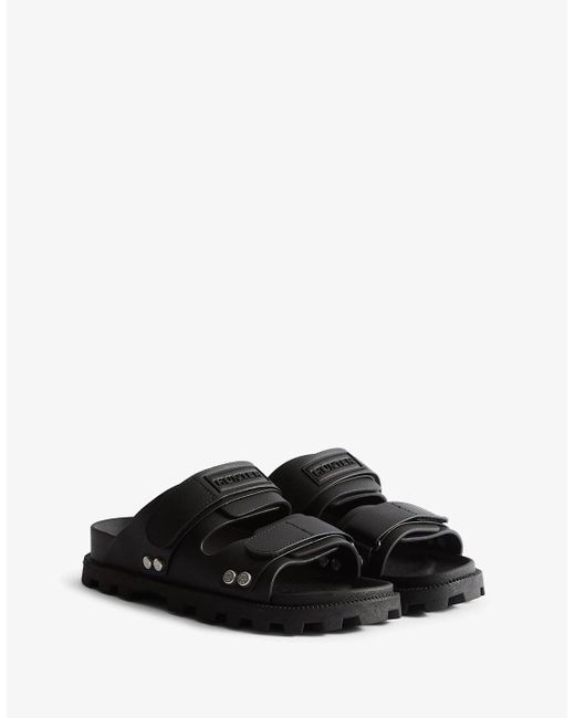 Hunter Black Vegan Synthetic Sandal