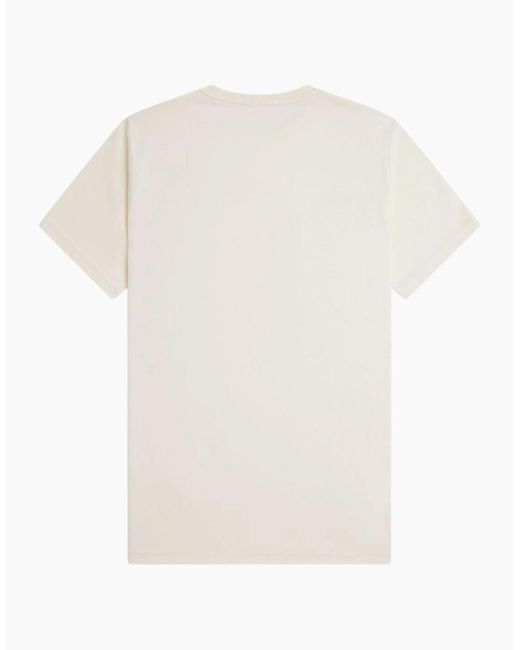 Fred Perry White T Shirt Textured Laurel Wreath Logo Crew Neck Short Sleeve Summer Tee for men