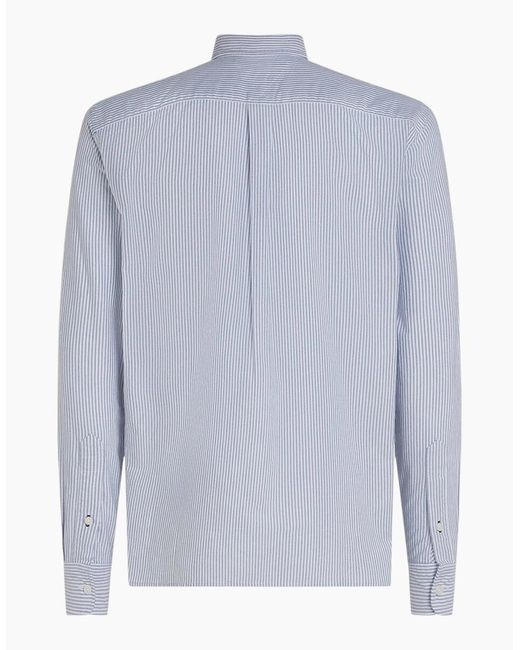 Tommy Hilfiger Blue Oxford Shirts Th Flex Slim Fit Top for men