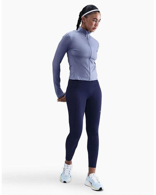 Nike Blue Swift Tech Zip Neck Long Sleeve Athletic Top