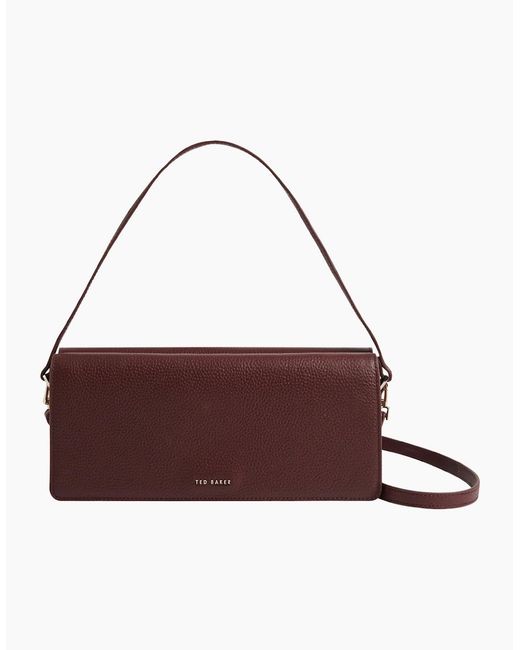 Ted Baker Brown Twyyla Leather Elongated Oxblood Shoulder Bag