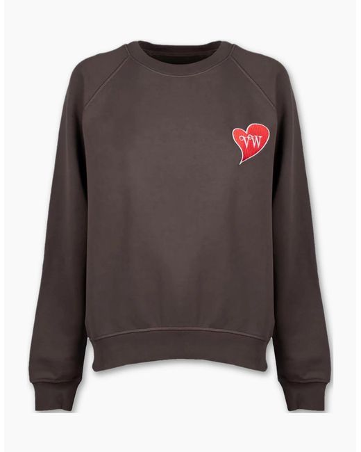 Vivienne Westwood Brown Embroidered Heart Patched Sweatshirt for men