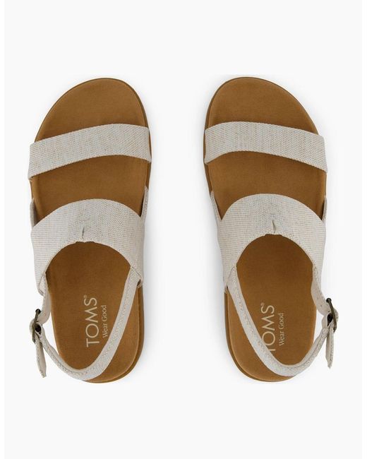 TOMS White Marin Textile Natural Standard Sandals