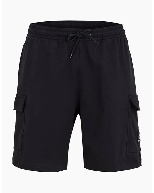 Timberland Blue Solid Patterned Woven Cargo Shorts With Elasticated Waistband for men