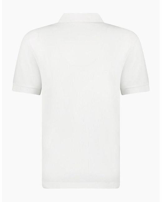 Burberry White Hartford Zip Polo Shirt for men