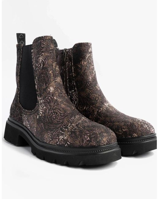 Heavenly Feet Black Brkvlr Zeta Meadow Velour Chelsea Boots Bark Velour