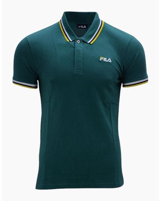 Fila Red Polo Shirt Short Sleeve Casual Summer Tee Cotton Jersey Sports Golf for men