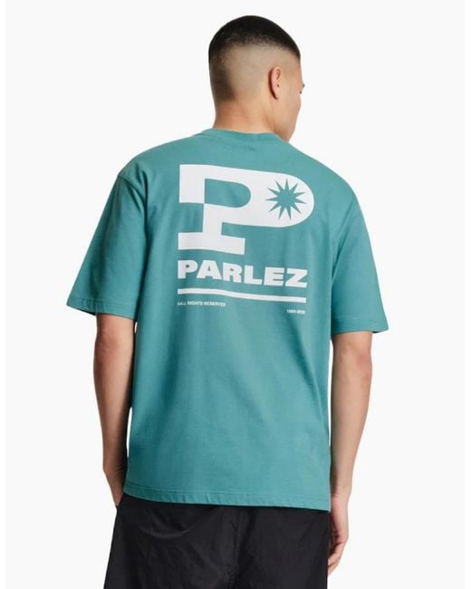 Parlez Blue Complex Leaf T-Shirt for men