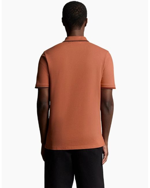 Lyle & Scott Orange Lyle & Scott Tipped Polo Shirt for men