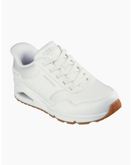 Skechers White Slip-Ins: Uno