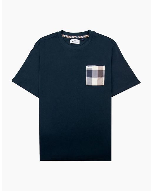 Aquascutum Blue Macro Club Check T-Shirt 11 for men