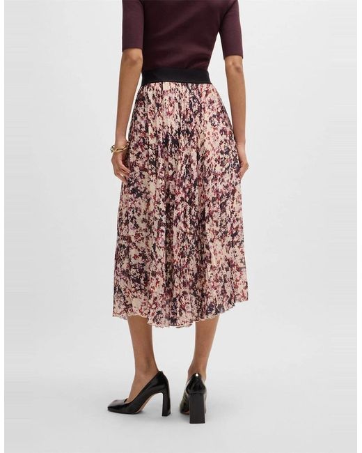 Boss Red Vapliso2 Midi Abstract Patterned Full Skirt