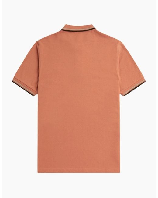 Fred Perry Orange Twin Tipped Rust Polo Shirt for men