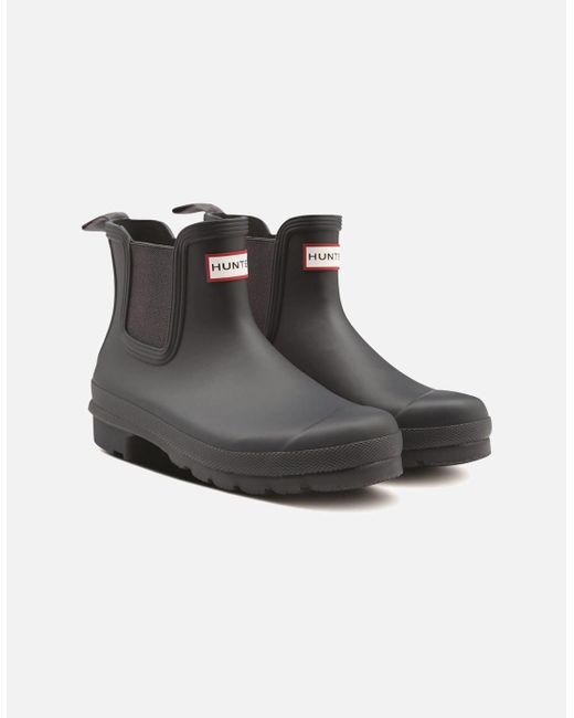 Hunter Black Original Chelsea Rubber Wellington Boots