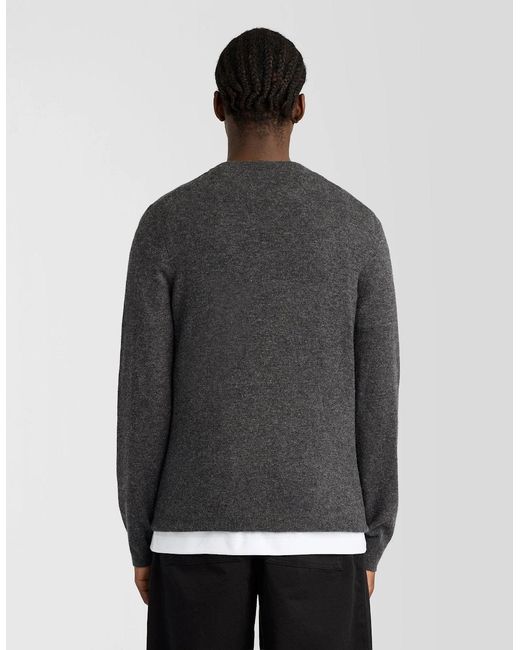 Lyle & Scott Gray Lambswool Blend Crew Neck Jumper for men