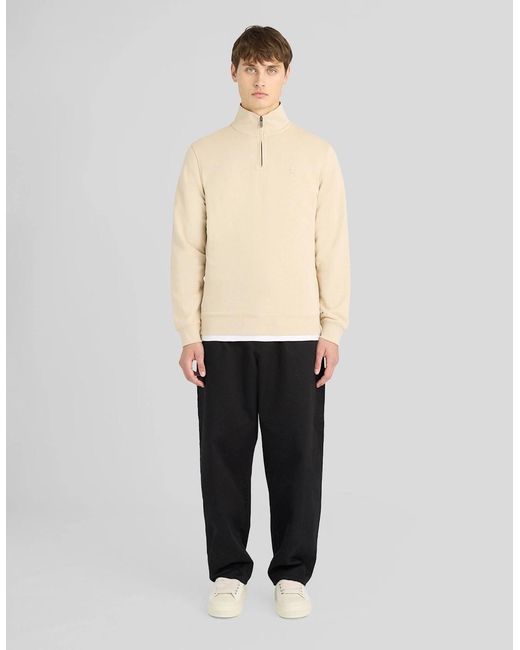 Lyle & Scott Natural Superfine Cotton 1/4 Zip Sweatshirt for men