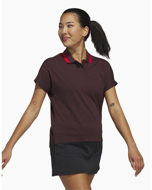Adidas Purple Collared Neck Short Sleeve Polo Shirt