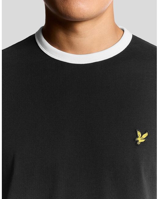 Lyle & Scott Black Ringer Cotton Crew Neck T-Shirt for men