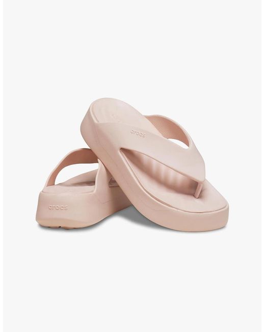 CROCSTM White 209410-6Ur Getaway Platform Flip Flip-Flops Quartz