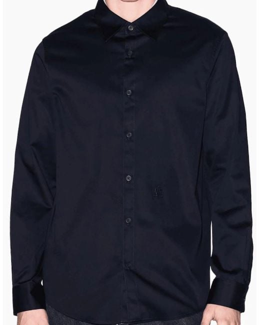 ARMANI EXCHANGE Blue Classic Slim Fit Shirt for men
