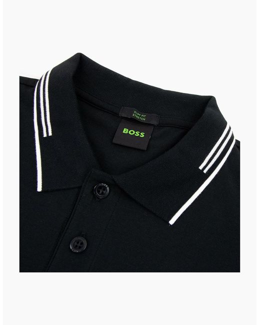 Boss Black Pual Curved Logo Slim Fit Polo 001 for men