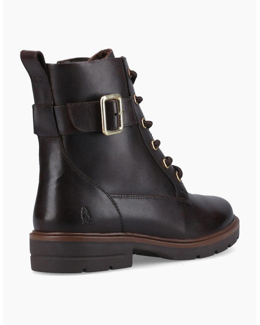 Hush Puppies Black Teagan Biker Leather Boots